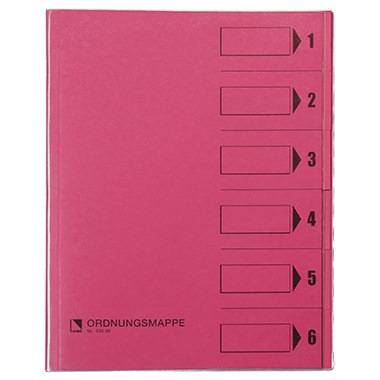 Bene Ordnungsmappe 083600RS DIN A4 6Fächer PVC rosa