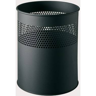 helit Papierkorb H2515795 26x31,5cm 15l rund Metall schwarz