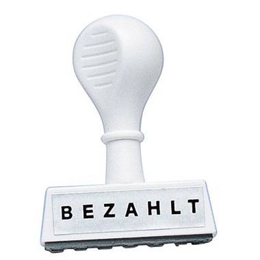 WEDO Textstempel 1939 BEZAHLT 45mm Kunststoff weiß
