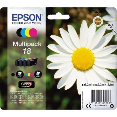 Epson Tintenpatrone C13T18064012 sw/c/m/y 4 St./Pack.