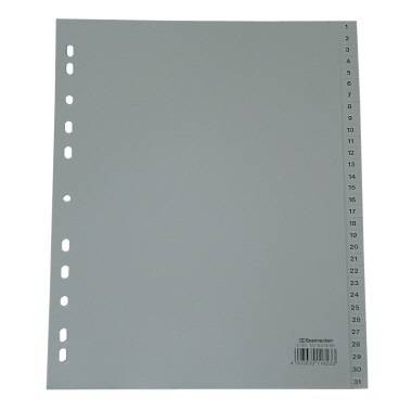 Soennecken Register 2135 DIN A4 1-31 volle Höhe Überbreite PP grau