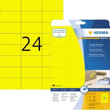 HERMA Etikett SPECIAL 4466 70x37mm gelb 480 St./Pack.