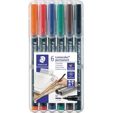 STAEDTLER Folienschreiber Lumocolor 317 WP6 1mm sortiert 6 St./Pack.