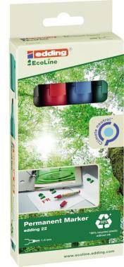edding Permanentmarker 22 EcoLine 4-22-4 Keilspitze sort. 4 St./Pack.