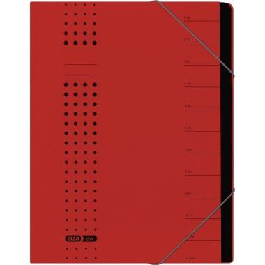 ELBA Ordnungsmappe chic 400001993 DIN A4 12Fächer Karton rot