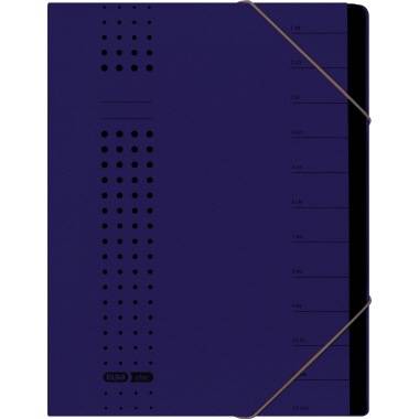 ELBA Ordnungsmappe chic 400001992 DIN A4 12Fächer Karton dunkelblau