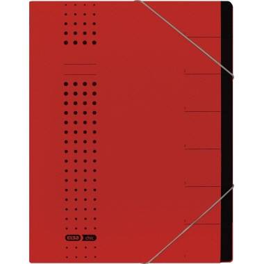 ELBA Ordnungsmappe chic 400002024 DIN A4 7Fächer Karton rot