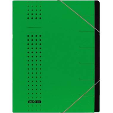 ELBA Ordnungsmappe chic 400002025 DIN A4 7Fächer Karton grün