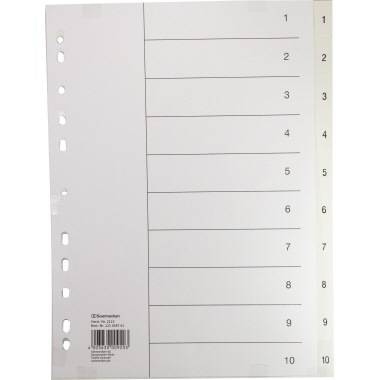 Soennecken Register 2115 DIN A4 1-10 volle Höhe PP weiß