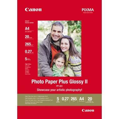 Canon Fotopapier Plus Glossy II PP201/A4 DIN A4 weiß 20 Bl./Pack.