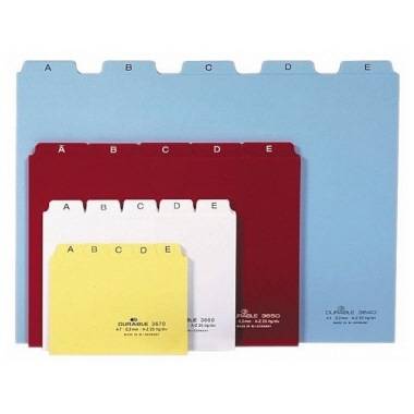 DURABLE Leitkarte 367002 DIN A7 quer A-Z Kunststoff weiß