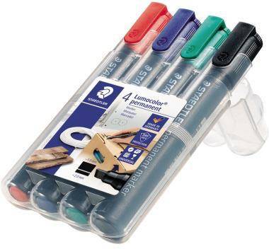 STAEDLER Permanentmaker Lumocolor 350 WP4 2-5mm sortiert 4 St./Pack.