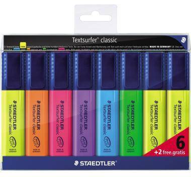 STAEDLER Textmarker Textsurfer Classic 364 A WP8 sort. 8 St./Pack.