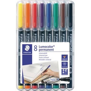 STAEDTLER Folienschreiber Lumocolor 318 WP8 0,6mm sortiert 8 St./Pack.