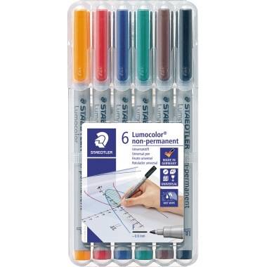 STAEDTLER Folienschreiber Lumocolor 316 WP6 0,6mm sortiert 6 St./Pack.