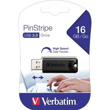 Verbatim USB-Stick PinStripe 49316 USB 3.0 16GB schwarz
