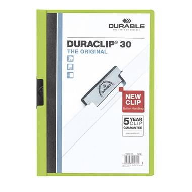 DURABLE Klemmmappe DURACLIP 30 220005 DIN A4 Polyethylen grün