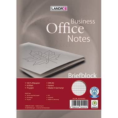 Landre Briefblock 100050116 DIN A4 Recycling 50Blatt kariert