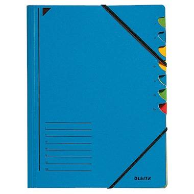 Leitz Ordnungsmappe 39070035 DIN A4 7Fächer farbig Karton blau