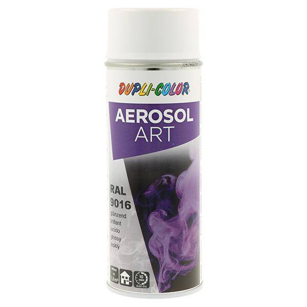 Buntlackspray AEROSOL Art verkehrsweiß glänzend RAL 9016 400ml Spraydose 6 Dosen