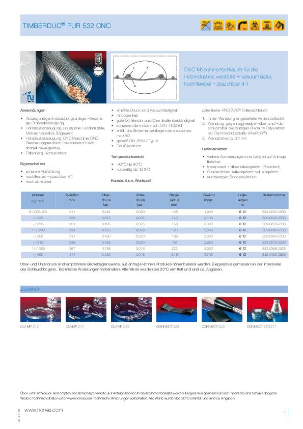 PU-Schlauch ID 356mm L.6m