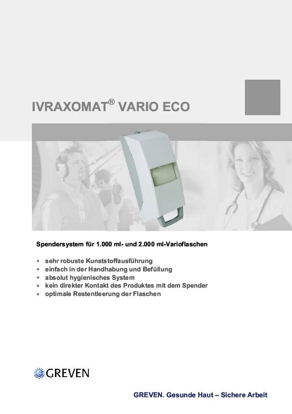 Spender VARIOMAT ECO H316xB134xT128ca.mm 2l weiß GREVEN