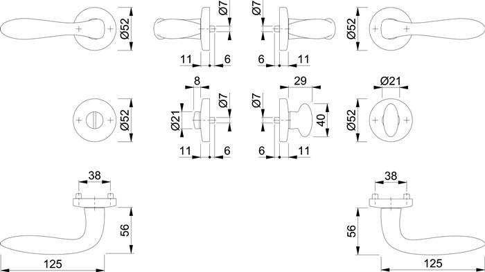 Rosettengrt.Genova M1535/19KV/19KVS MS F45-R rd.SK/OL DIN L/R D/D HOPPE