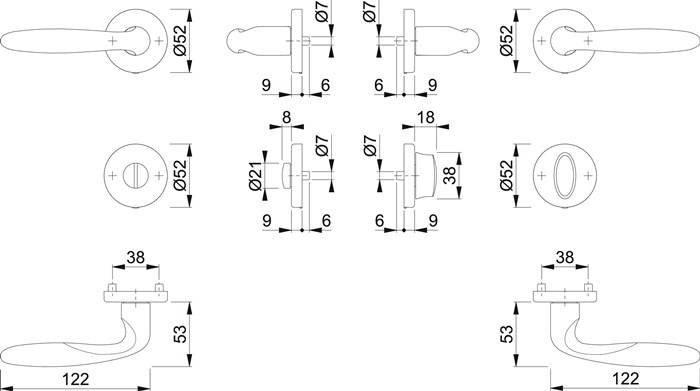 Rosettengrt.Verona M151/42KV/42KVS MS F49-R rd.SK/OL DIN L/R D/D HOPPE