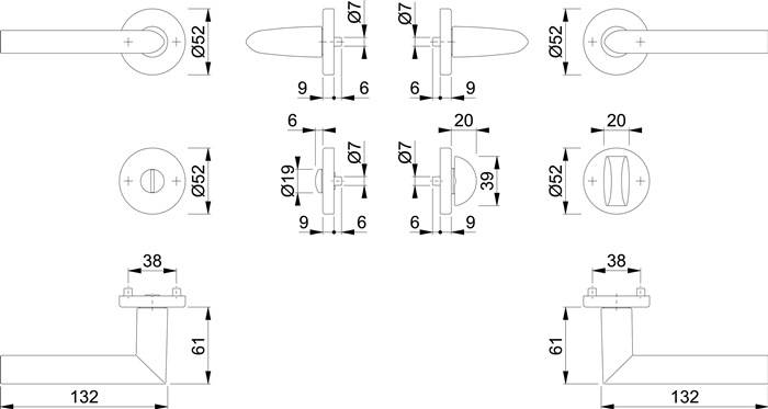 Rosettengrt.Stock.1140/42KV/42KVS Alu.F1 rd.SK/OL DIN L/R D/D HOPPE