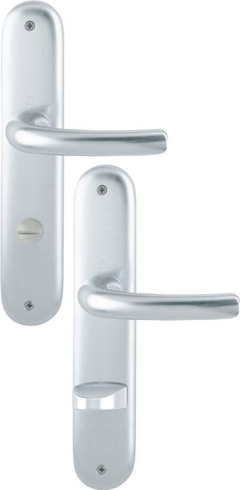 Langschildgarnitur Tôkyô 1710/273P Alu.F1 SK/OL 78mm DIN L/R HOPPE