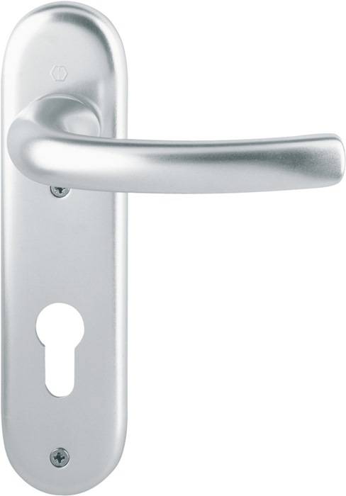 Kurzschildgarnitur Tôkyô 1710/273KP Alu.F1 PZ rd Drückergrt.HOPPE