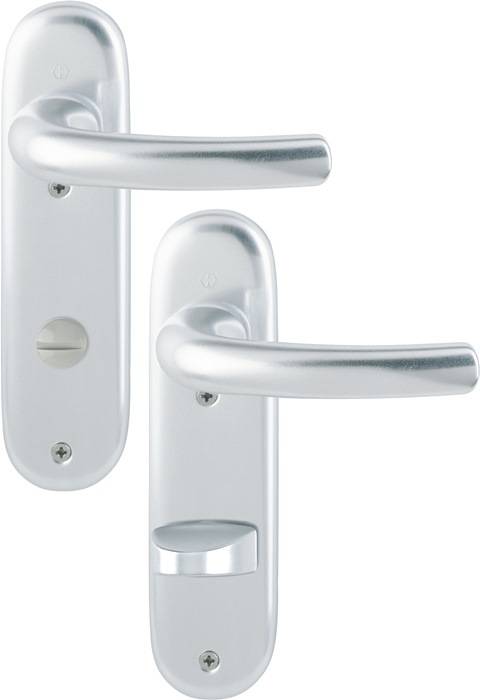 Kurzschildgarnitur Tôkyô 1710/273KP Alu.F1 SK/OL rd Drückergrt.HOPPE