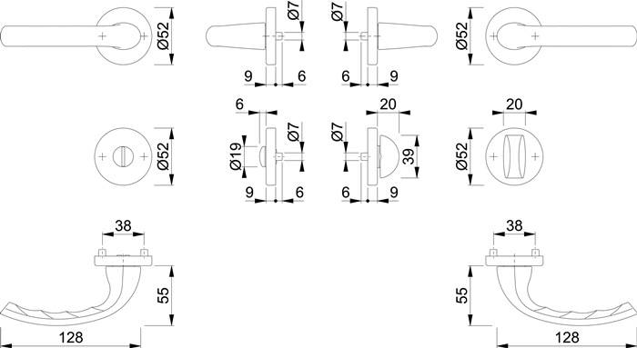 Rosettengrt.Tôkyô 1710/42KV/42KVS Alu.F1 rd.SK/OL DIN L/R D/D HOPPE