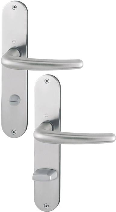 Langschildgarnitur Den.E1310Z/302 VA F69 SK/OL 78mm DIN L/R HOPPE