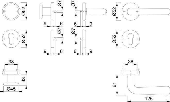 Rosettengrt.Hel.E48/17KV/17KVS/1730Z VA F69 rd.PZ DIN L/R fl.D/K HOPPE