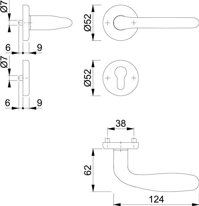 Rosettengrt.Cardiff E1850Z/17KV/17KVS VA F69 rd.PZ DIN L/R D/D HOPPE