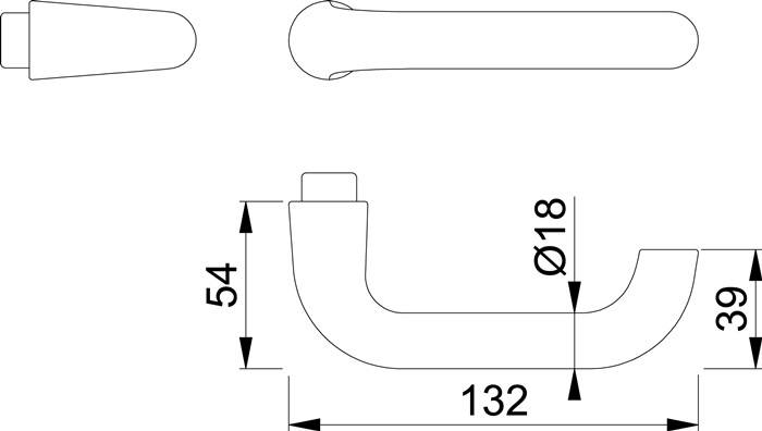 Türdrückerlochteil Paris 138L Alu.F2/neusilberfarbig 4-KT.8mm DIN L/R HOPPE