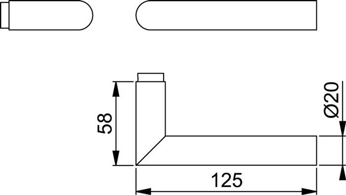Türdrückerlochteil Ams.E1400Z VA ma 4-KT.8mm DIN L/R HOPPE