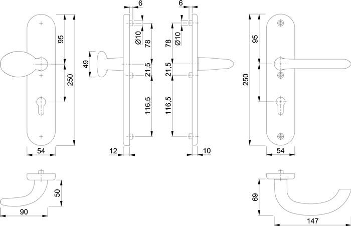 Schutzgarnitur Mar.76G/3331/3410/1138 Alu.F1 72mm 41-46mm HOPPE