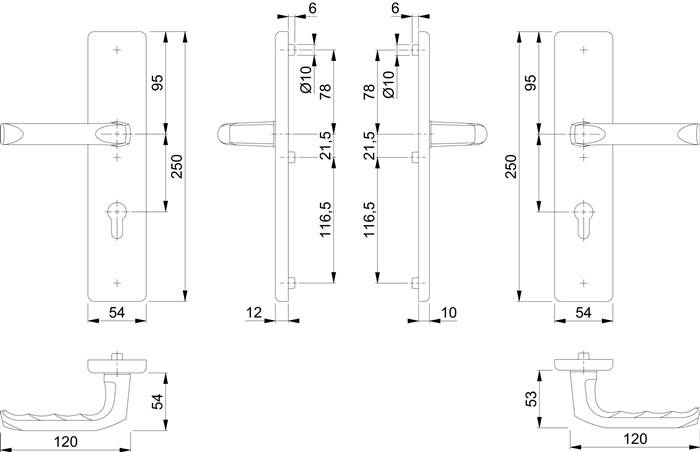 Schutzgarnitur London 113/2221/2210 Alu.F1 92mm 67-72mm HOPPE