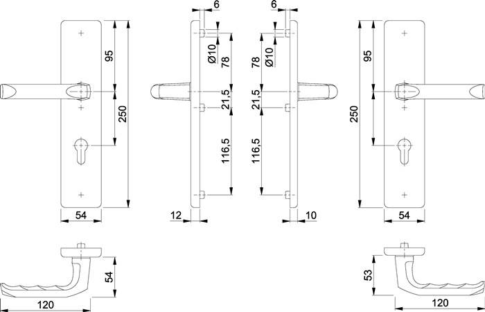 Schutzgarnitur London 113/2221/2210 Alu.F4 92mm 67-72mm HOPPE
