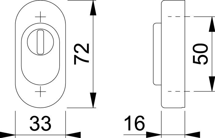 Schutzrosette E55S-ZA VA F69 ov.m.ZA S.16mm HOPPE