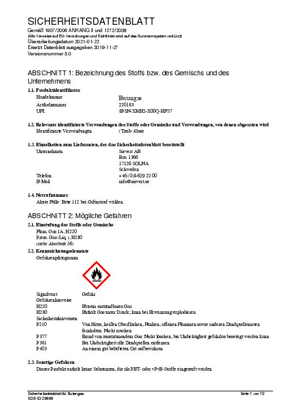 Gaskartusche 256g 330ml SIEVERT