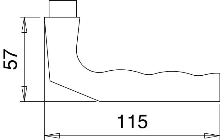 Türdrückerpaar 125Z Alu.F1 o.Rosetten VK 8mm EDI