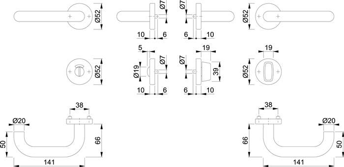 Rosettengrt.Paris E138/42H/42HKVS VA F69 rd.RWSK/OL DIN L/R D/D HOPPE
