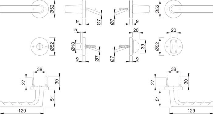 Rosettengrt.Hamburg 1700/42KB/42KBS F9714 SK/OL DIN L/R HOPPE