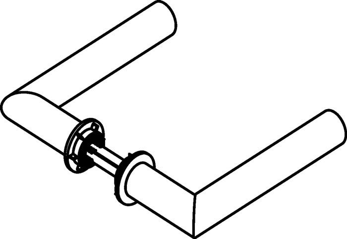 Türdrückerpaar 162PCM/162XAM VA XA m.Mini-Drückerrosette VK 8mm HEWI