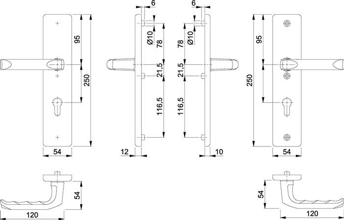 Schutzgarnitur London 113/2221/2410 Alu.F2 92mm 66-71mm HOPPE