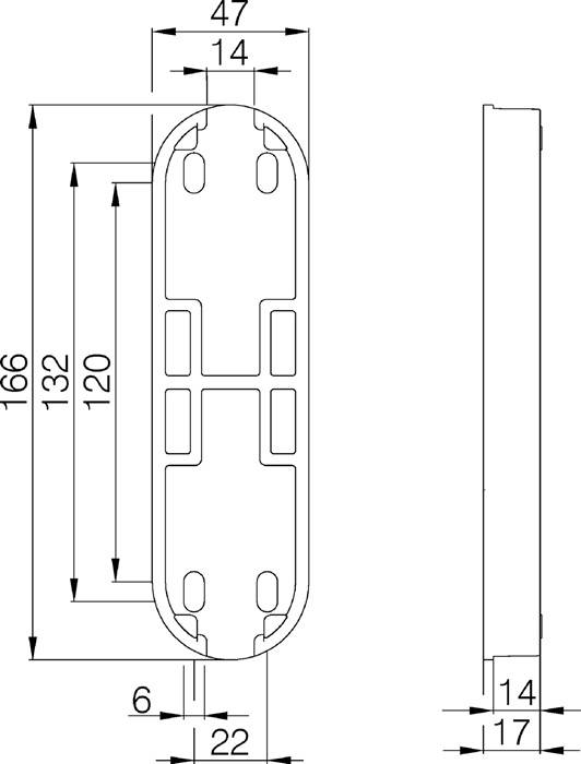 Untersatz zu Türtreibr.Vario f.aufliegende Stangen silber elox.DENI