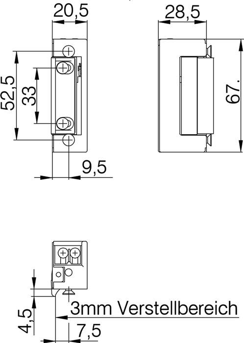 Elektrotüröffner 20171 6-12 V AC/DC DIN L/R DENI